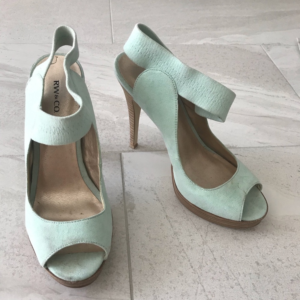 Light Blue Open Toed Heels